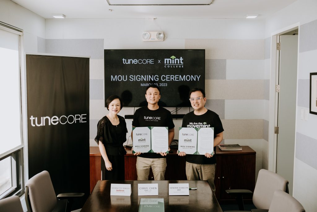 Georgette Tengco of Believe, Cyrus Chen of Tunecore and Hendrik Kiamson of MINT College